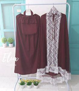 Dalanova Mukena Elux Terbaru Size Dewasa Jumbo Bahan 2 Lapis Cotton Appollen dan Tulle akar yang cantik Ringan Jatuh Lembut Adem Nyaman dipakai Free Gift