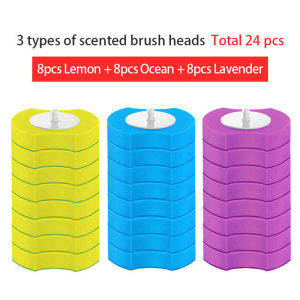 24PCS Disposable Toilet Brush Refills Upgraded 3 Layer Foam Cleaning Sponges Heads for Toilet Bathroom Bowl Cleaner Supplies
