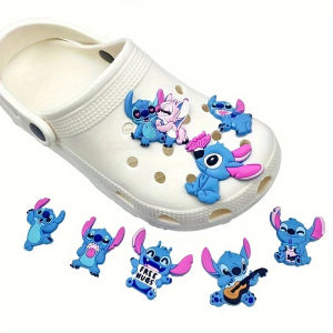 8PCS Stitch Shoe Buckles Cute Cartoon Pattern Shoe Charms Detachable Shoe Buckles Decorative Accessories