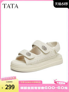 Tata Her Classic Style Elegant Sandals Womens Shoes Casual Thick Sole Beach Sandals 2024 Summer New Arrival Gox15bl4