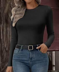 Free Size Round Neck Long Sleeve Tank Top - LUNA