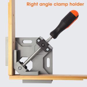 90 Degree Right Angle Clip Clamp Single Handle Aluminum Alloy Corner Clamp Woodworking Picture Frame Clip Right Angle Folder