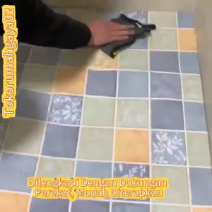 Wallpaper Kamar Mandi Tahan Air Perekat Diri Lantai PVC Wallpaper Stiker Dinding Dekorasi Rumah