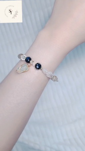 聚财防小人Anti-Negativity & Wealth Magnet Bracelet【8mm】金钛晶+白水晶+萤石・防小人・聚财转运 Golden Rutilated Quartz + Clear Quartz + Fluorite