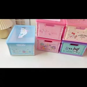 นิยมส่งเอ็น คู่เหรียญกล่องเก็บของพับได้ Sanrio กล่องใส่ของจุกจิก พลาสติก ซานริโอ้ น่ารัก พร้อมสำหรับการใช้งาน 3 สัญลักษณ์