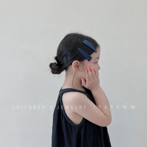 Blue Polka Dot Triangle Hair Clips Childrens Vintage Feelings Hair Accessories BB Clip Bangs Hair Clips Girls Hair Decorations