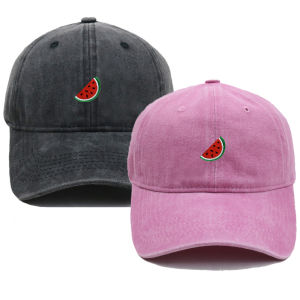 Printed Watermelon Baseball Cap Mens Washed Soft Top Retro Dad Hats Womens Casual Versatile Fashion Trend Duck Tongue Caps