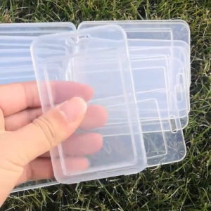 Vertical PU Leather ID Badge Case Waterproof Clear Card Cover Business Card Staff Worker Tag Employee Card Holder