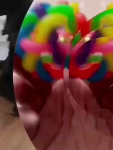 Mainan anjing gigit bola karet pelangi dog toy PET4078