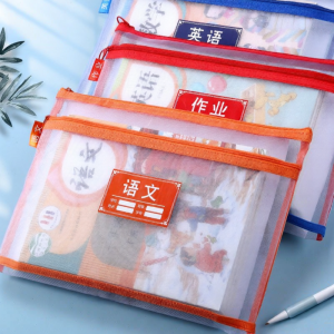 Túi đựng hồ sơ A4 trong suốt dung lượng lớn khóa kéo đơn và kép