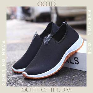 LKShoes ขายดี รองเท้าแฟชั่นผ้าใบ สีพื้น นิ่มๆ โทนสีสุภาพใส่ได้ทั้งบุรุษและสตรี ไม่มีเชือกคล้อง น่ารักกริบเก๋