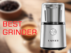 LaHome Coffee Grinder Electric Grinder Spice Rice Bean Herb Seasoning Grain Grinder Mill Stainless Steel Blade High Rotating Speed Large Capacity Touch Push-Button Control