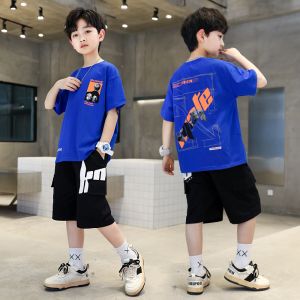 Melo Fashion Boys cartoon short sleeved T-shirt  Summer Korean New Fashion Brand Loose Versatile Middle School Boys Shirt 2025