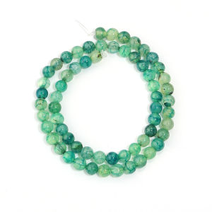 Đá Tự Nhiên Xanh Tourmaline Mã Não Họa Tiết Rồng Hạt 6/8/10 Mm Hình Tròn Cho DIY Vòng Tay Dây Chuyền Trang Sức Làm