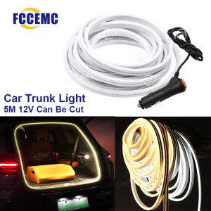 LED Car Trunk Light Strip Magnetic Induction Can Cut Luggage Compartment Lighting Bar For Tesla Model Y New Electric Vehicles