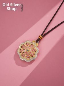 WU YUE JEWELRY | Chinese Style Pure Silver Lotus Pendant Necklace