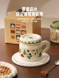 Cốc Cà Phê Bằng Gốm Sứ Thiết Kế Độc Đáo Cốc Nước Có Nắp Cốc Uống Cà Phê Sáng Quà Tặng Sinh Nhật Cho Gia Đình Cốc Cỡ Nhỏ