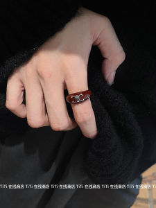 Luxurious Red Drip Glaze Ring for Women Adjustable Index Finger Ring Vintage Design Fashionable Jewelry Accessory