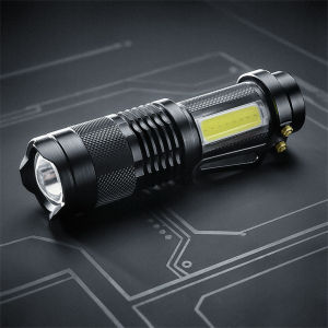 Black 4 Modes Portable Working Flash Lamp White LED Flashlight Zoomable Torch Fishing Flashlight Lantern Use AA 14500 Battery