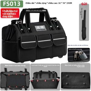 Túi Đựng Dụng Cụ Vải Canvas Cầm Tay Dày Chống Mài Mòn Túi Đựng Dụng Cụ Điện Thợ Làm Việc Đa Năng Túi Đựng Dụng Cụ Sửa Chữa