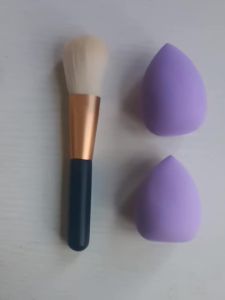 3Pcs Makeup Tools Set Powder Blush Brush & Makeup Sponge Kit Soft Cosmetic Tools for Foundation Blush Daily Face Makeup