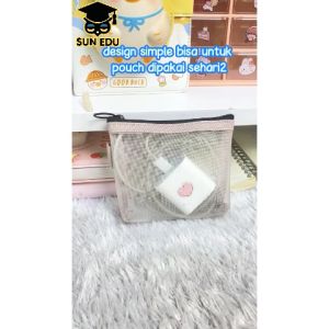 Tas Pouch Mini Jaring & Alat Tulis Transparan: Penyimpanan Praktis