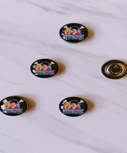 Kancing Pin Magnet BIB Button Number Race/Maraton/Lari Luffy One Piece (1 Set 4pcs)