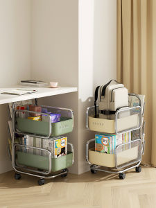 NIGESI | Portable Home Bookshelf Organizer Rolling Shelf for Students