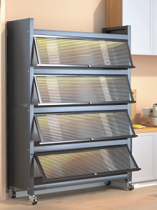 Kitchen Rack Organizer Multi-layers Storage Cabinets With Dustproof Multi-Function Living Room Cabinet Shelf Organizer