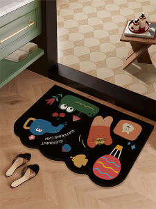 Water Absorbent Bathroom Door Mat Cute Cartoon Home Use Diatom Mud Foot Pad Anti Slip Quick Dry Toilet Carpet