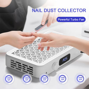 Foreverlily | 2500/2800/3000/3300/3500rpm Speed Adjustable Brushless Nail Dust Collector Powerful Twin Turbo Vacuum Nail Dust Extractor