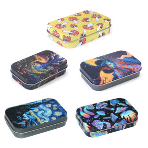 1 Pc Storage Cigarette Case Smoking Accessories Tinplate Box Tobacco Rectangle Container Jewelry Candy Coin Key Organizer
