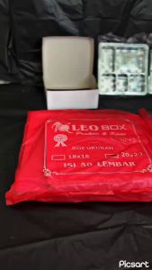 Termurah Kotak Nasi/Nasi Kotak/Dus Makanan Polos 18X18 Dan 20X20 Cm Leo Merah 400 Gsm Super Tebal
