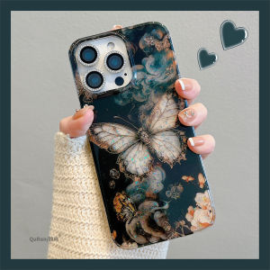 Luxury Hollow out Glitter Butterfly iPhone 15 Case Apple 16 pro Max New Model High End 13 Unique Super Popular 14 Non-Repeating Shell 15 pro Internet Famous Max with Lanyard