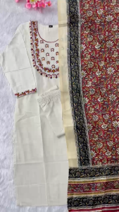 UCs Heritage Bloom Embroidered Khadi 3-Piece Set