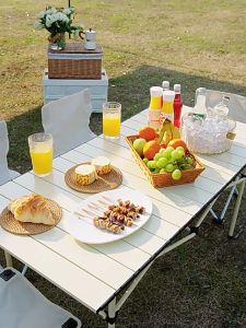 Flashfish Portable Camping Table and Chair Set Lightweight Sturdy Easy Setup 200kg Load-Bearing Durable Outdoor Furniture for Picnics and Hiking