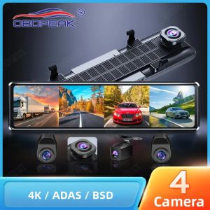 Camera Hành Trình Gương Chiếu Hậu OBDPEAK A8 4 Kênh 11.26 Inch 4K Camera Trước Sau Bên FHD 3*1080P Với Hỗ Trợ Điểm Mù ADAS WiFi