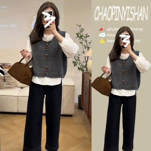 Lazy Style Womens Fashion Set round Neck Shirt Denim Pants Three Piece Suit Autumn Collection Comfortable Size Small