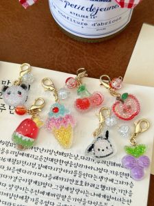 Shiny Panda Watermelon Cherry Ice Cream Series Flip Bag Charm Coin Purse Zipper Buckle Head Bag Hanging Chain Women's Accessories