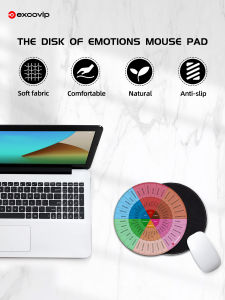 Emotion Wheel mouse pad cartoon cute dog soft comfort stitched edge non-slip desktop computer Laptop Study Office Games excovip20×20×0.2cm