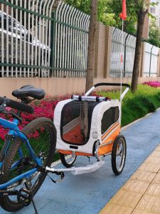 Pet Bicycle Trailer Hanging Style Small Dog Cart Cargo Pulling Bike Pet Pedal Car Trailer Hang behind Bicycle Iron Frame