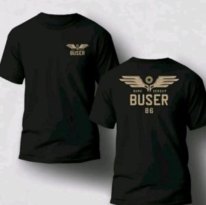 Koas Kata BUSER BURU SERGAP 86-DTF NEW ABU GOLD Tshirt Hitam Kaos Pria Wanita Laris