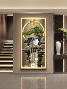 Modern Decorative Painting Fountain of Wealth Entrance Hallway Decor New 2025 Premium Guest Pine Illuminated Wall Art