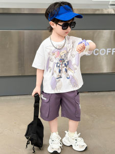 Bộ Đồ Mùa Hè Nam Trẻ Em Short Sleeve Transformer Bộ Đồ Trẻ Em Thời Trang Cotton Pha Trộn Vải Cotton Pha Trộn Mùa Hè 2024