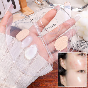 ถาดสีผสมแบบพับได้เครื่องมือแต่งหน้าแต่งหน้าแบบศิลปะติดเล็บจานสีอะคริลิกกล่องเก็บสินค้าผสมรองพื้นชุดไม้พาย