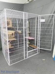 Greenpet Large Cat Cage with Stairs and Platforms Cat Villa for Indoor Use in Living Room Setting   Easy to Clean DIY