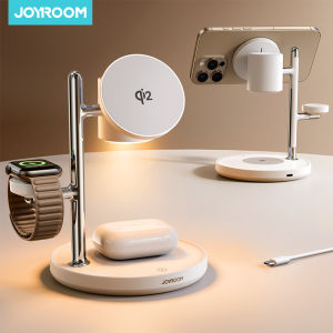 Joyroom Qi2 Fast 15W Wireless Phone Charger 4-in-1 Magnetic Charging Station For iPhone 16-12 Series For iWatch For AirPods