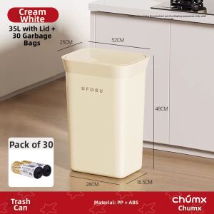 CHUMX | Large Capacity Lid Cover Easy Dump Trash Can