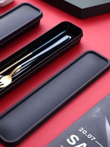 304 Stainless Steel Cutlery Set Utensil Spoon Fork Chopstick Set With Box Tableware Set Peralatan Makanan