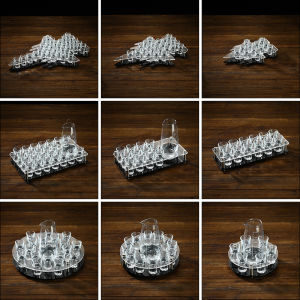 Acrylic Frosted Bar KTV Bullet Cup Holder Set Small White Wine Cup Glass Whiskey Cup Transparent Style Chinese Style Drinkware